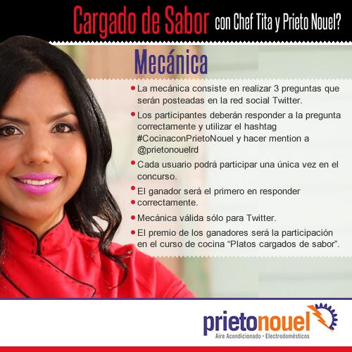 prietonouelrd's tweet photo. ¡Aquí la mecánica para nuestro concurso del día de hoy! #CocinaConPrietoNouel #PrietoNouel con @Lacheftita http://t.co/7lUmJeifWi