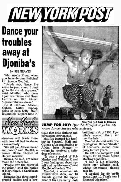 djonibacentre's tweet photo. "Dance relieves stress!" Vintage @newyorkpost article from the early years! #throwbackthursday #dancewithdrums http://t.co/pVFZc5OytA