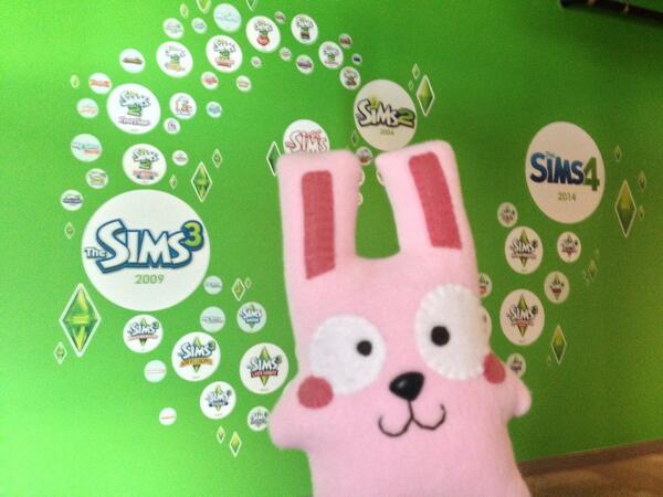 #FreezerBunny in front of our new timeline #sims   Special shoutout to <a href="/SimGuruRachel/">Rachel Franklin</a>  and <a href="/SimGuruLyndsay/">Lyndsay Pearson</a>