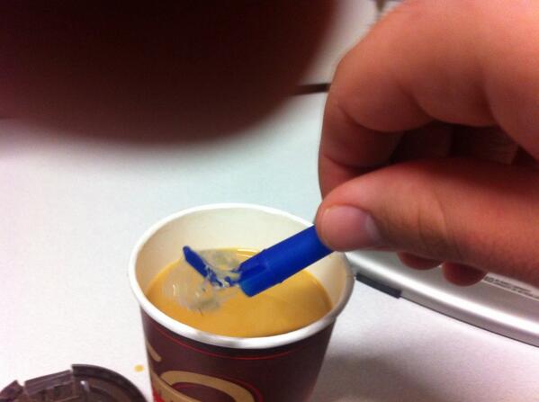 Nothing better than a clear bandaid in your coffee after 2 sips.
