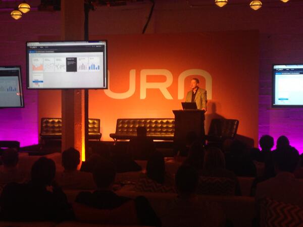 TurnPlatform's tweet photo. Joshua Koran on stage announcing new data visualization capabilities in the Turn platform #TurnLive http://t.co/qQ3JZULi4I