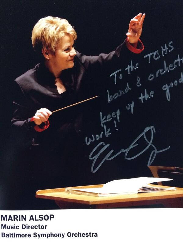 An awesome gift was received this week from Maestra Marin Alsop to the TCHS Band &amp; Orchestra!