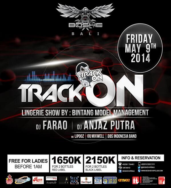 TRACK ON TONITE With RESIDENT DJ AnjazPutra &amp; <a href="/djfarao2/">FVCHR</a> | <a href="/DBSindonesia_/">D'BOOMERS INDONESIA</a> - MC <a href="/Lipooz_/">Lipooz</a> &amp; VJ <a href="/OqikDK/">Okky D K</a>