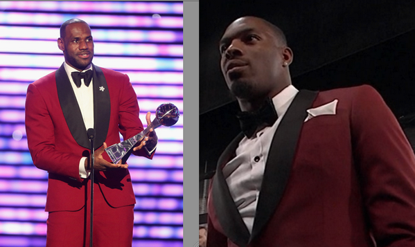 HisAndHers's tweet photo. Who wore it better? 

Ha Ha Clinton Dix or LeBron? http://t.co/JHCeqDL28X