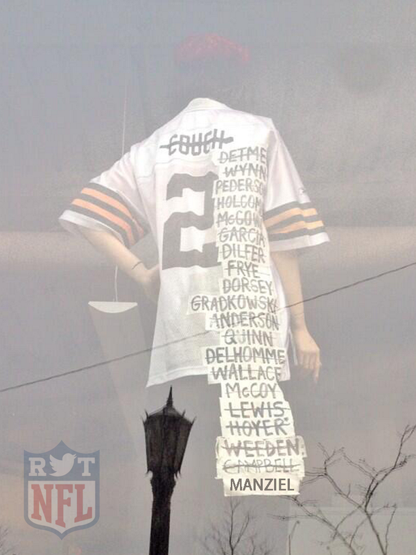 NFLRT's tweet photo. MANZIEL has been added to the list of Browns QBs http://t.co/Y9oprFNB68