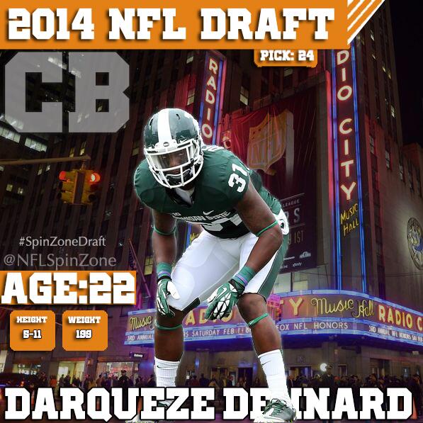 NFLSpinZone's tweet image. Retweet to welcome Darqueze Dennard to the @Bengals! #SpinZoneDraft #DraftDay2014 #Pick24