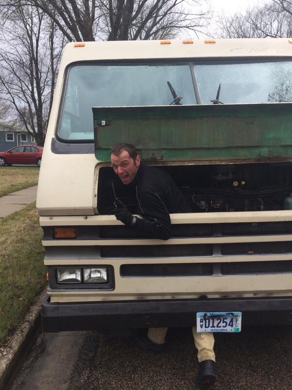 NotJoelB's tweet photo. Fixing the RV with my brother. http://t.co/RFZTsNdZlZ