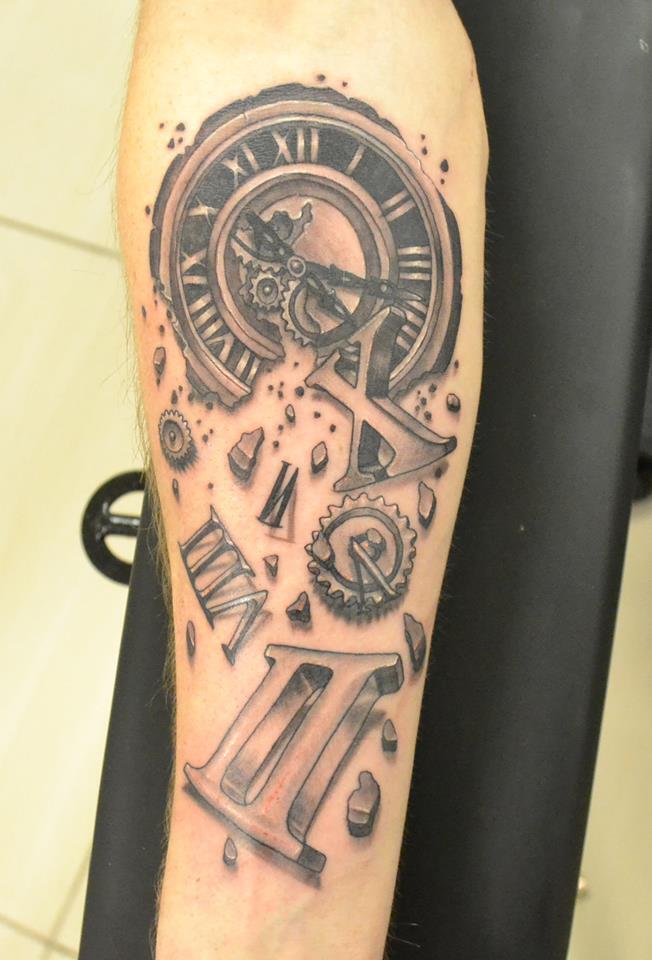 Exploding Watch Tattoo