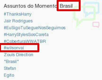 BandCoruja's tweet photo. 6° NOS TRENDS "BRASIL" COM A TAG #wilsonvai @bandfmoficial http://t.co/MGRd4npxrT