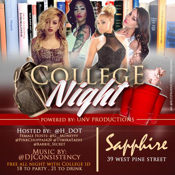 LADIES FREE ALL NIGHT! COLLEGE STUDENTS FREE ALL NIGHT! COME ENJOY THE ULTIMATE DOWNTOWN EXPERIENCE -> Sapphire Room!