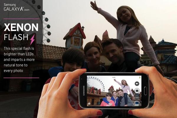 SamsungCamera's tweet photo. Xenon Flash is in, LED out! #GALAXYKzoom http://t.co/WZW4Kg6sVu