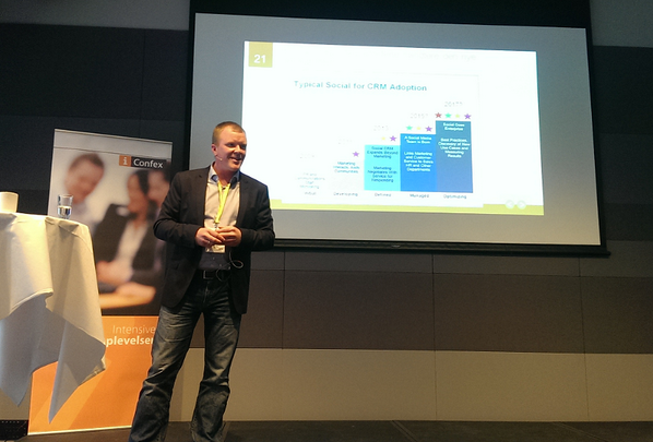 Crowdmanager_io's tweet photo. Our CEO @KennethAkselsen is speaking about the adoption of social customer care and social CRM at #ccd14 http://t.co/ieHjcTBwKl