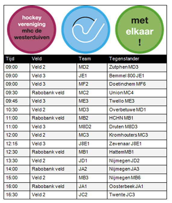 MHCWesterduiven's tweet photo. Na een aantal weekenden rust, staan er morgen weer competitiewedstrijden op het programma! RT als je thuis speelt http://t.co/qLJWPRwWDm