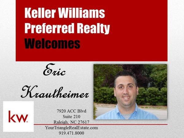 KWTriangle's tweet image. We are pleased to add a new agent to our team. Welcome Eric Krautheimer