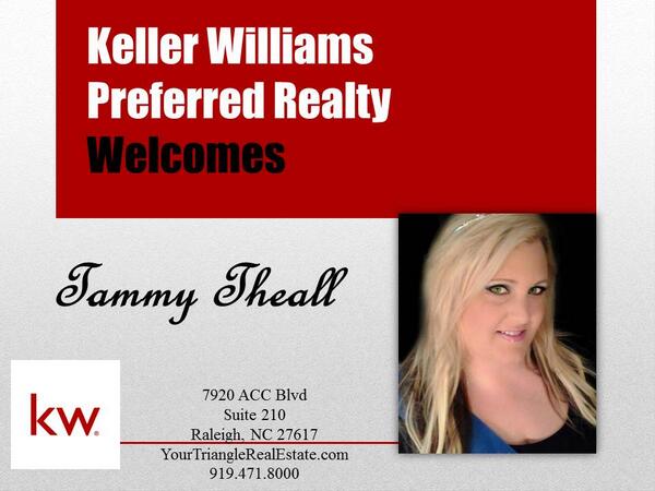KWTriangle's tweet image. We are pleased to add a new agent to our team! Welcome Tammy Theall