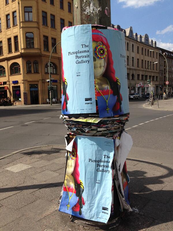 CreativeReview's tweet photo. Posters for @Pictoplasma in Berlin. Note the size of the post they're on. Pic by @InkyGoodness http://t.co/7DW9EpVYhG