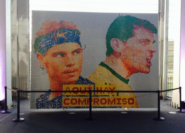 Rubiks_Official's tweet photo. @Rubiksonline mosaic of @RafaelNadal and @CasillasWorld can be seen @MutuaMadridOpen #MadridOpen #Rubiks #Madrid http://t.co/GvPwnz8zdR