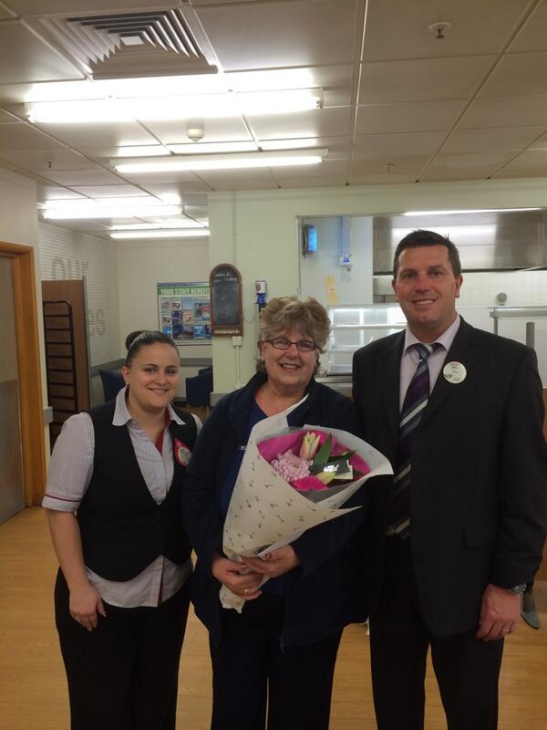 Avril from Checkouts is retiring after 12 years service.  <a href="/Clevedon2288/">Tesco Clevedon 2288</a> <a href="/mikerw987/">Mike Wheatley</a>