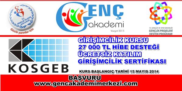 27 000 TL HİBE DESTEKLİ GİRİŞİMCİLİK KURSU
gencakademimerkezi.com