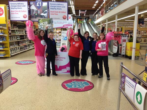 RChamings's tweet photo. Fantastic day @Tesco Barnstaple promoting @raceforlife - thanks for your support! #OiCancer - better watch out... http://t.co/kPNEhSAw1Q