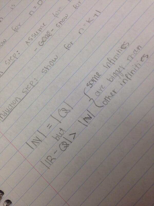 rachelhemmings6's tweet image. My math notes today @realjohngreen #infinities