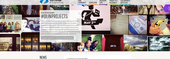 New <a href="/instagram/">Instagram</a> slide is up on Olin.edu &amp; of course <a href="/BuildOlin/">Build Day</a> is front and center!