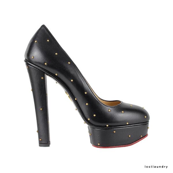 lostlaundry's tweet photo. The beautiful studded Greta platform pump by Charlotte Olympia arrives at Lost Laundry #shoefetish http://t.co/apGVmwPGE0
