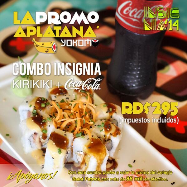 promocomdo's tweet photo. Hoy se canta el #Kikiriki con la promo @insignia14 en todas las sucursales de @yokomosushi . Comparte con nosotross!! http://t.co/FL5WsNgzrt