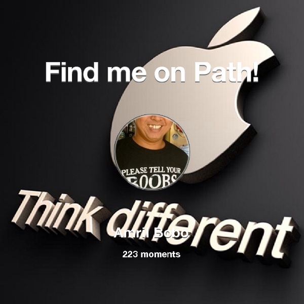 amrilbobo's tweet photo. I've shared 223 memories with my friends on #Path - see them now at http://t.co/94XTM19rtg! #thepersonalnetwork http://t.co/s0uq23nMYn