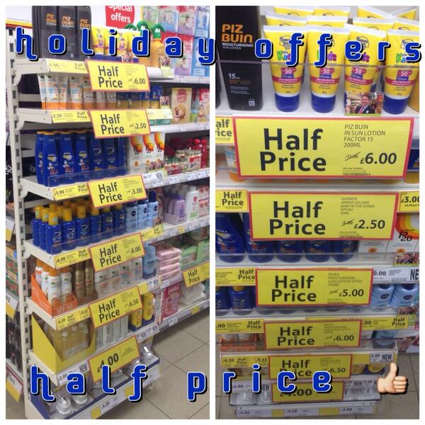 Express6804's tweet image. #holidayoffers get stocked up now on suncreams ready for your holidays #halfprice