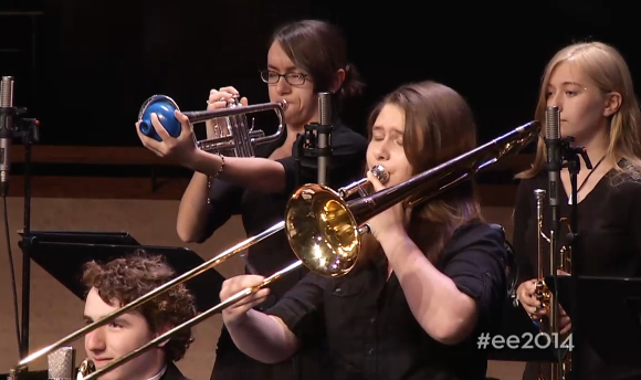 jazzdotorg's tweet photo. Mt Si High School performing at the 19th @EssEllington competition. Watch Live: http://t.co/g5YTejZuCR  #WomenOfJazz http://t.co/8pT1X1TAeU