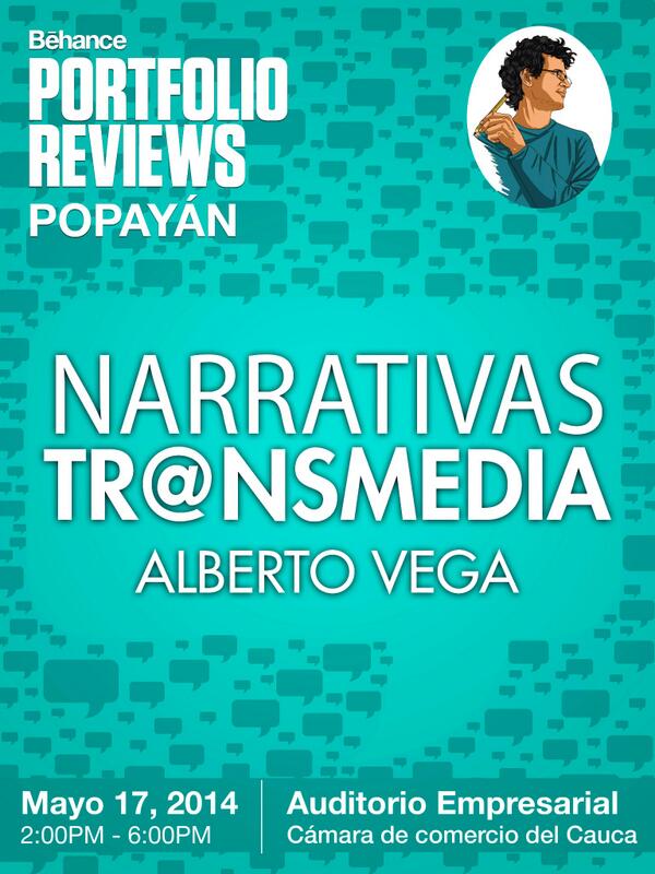BePopayan's tweet image. Nuestro Tercer #ConversatorioBehance sera sobre NARRATIVAS TRANSMEDIA a cargo del Profesor Alberto Vega!