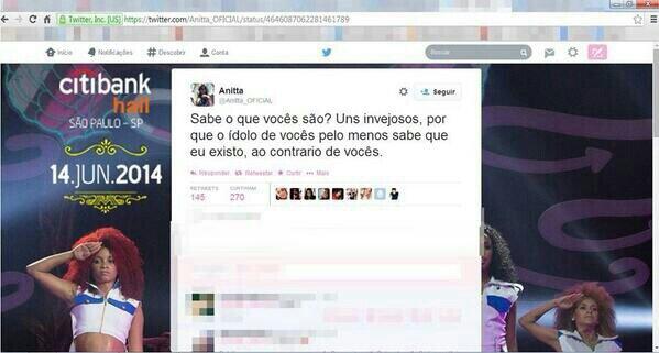 LauraxFreitas's tweet image. "Anitta é super humilde."  E EU SOU A DILMA #1DWelcomeToBrazil #ThanksHarry