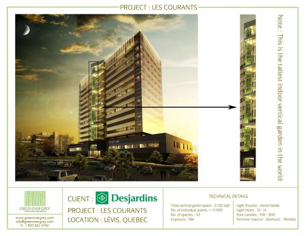 GreenOverGrey's tweet photo. Just unveiled! The world's tallest living wall in Canada. http://t.co/U0Hpav99wL #verticalgarden @greenovergrey http://t.co/kcflKs9LB8