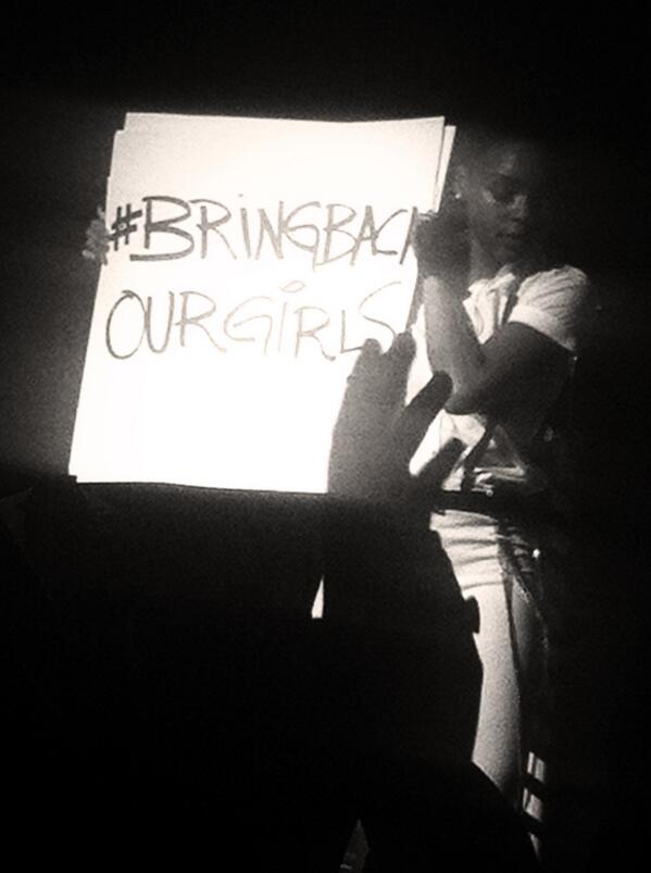 Afroscandi's tweet image. Simple message at the #JannelleMonae concert #BringBackOurGirls