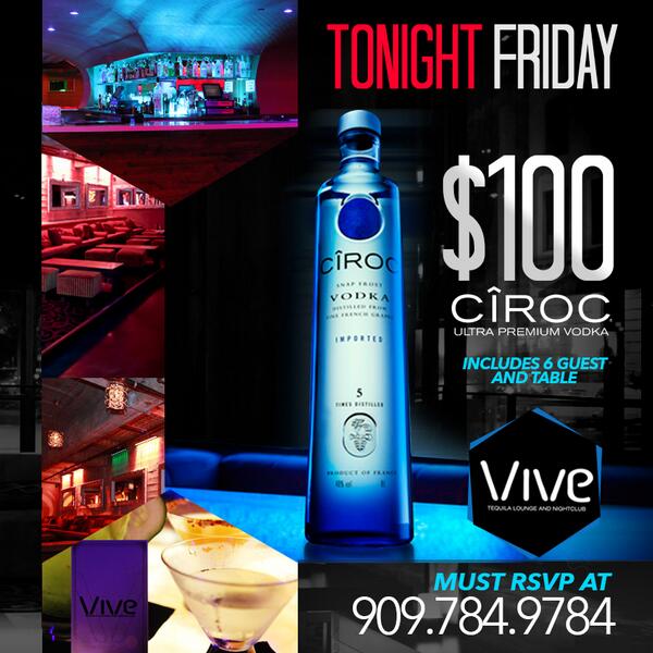 ELTORONEGRO's tweet photo. TONIGHT ONLY @ViveLounge!!! $100 Ciroc w/ Reservation!! Text 909.784.9784 @DJCrystalEllis @SammySamLA @djAPhiliated http://t.co/QzbS75SlDK