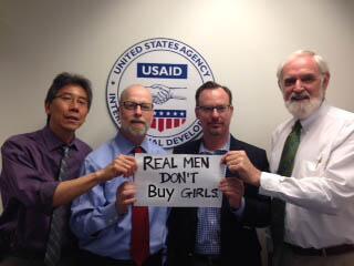 nancylindborg's tweet photo. The gentlemen of @USAID #DCHA front office agree - #RealMenDontBuyGirls #Nigeria http://t.co/p0nRLQZLUM