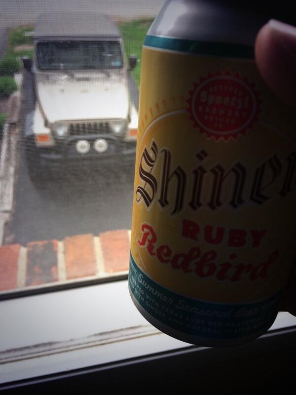 WillPatterson74's tweet image. There's only one way to start summer...and you're looking at it. #rubyredbird #jeeplife @ShinerBeer