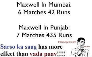 PunjabKingsIPL's tweet image. Sahi gal kahi tussi #LivePunjabiPlayPunjabi RT @RajbirK: Hence proved!!! @lionsdenkxip #maxwell #ipl7 #trollpunjabi