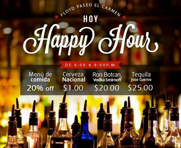 FLOYDbargrill's tweet photo. Ver y disfruta de nuestra Happy hour hasta las 9:00pm. http://t.co/vxXzDK2iw9