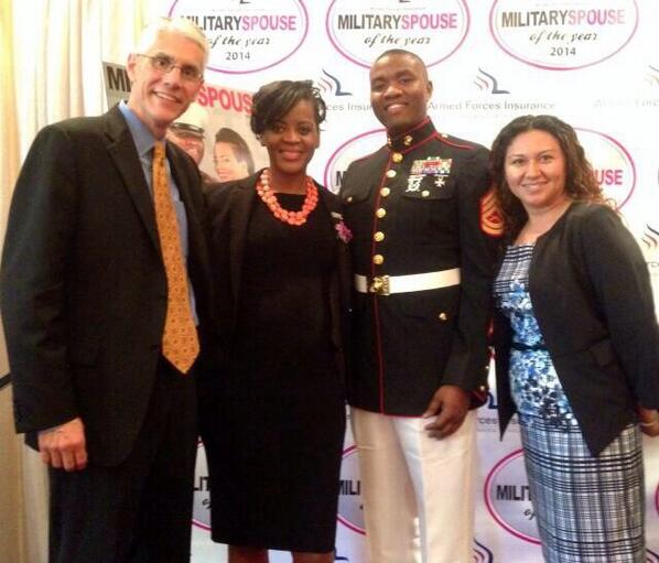 milspousefest's tweet photo. Congratulations Lakesha @momwifepreneur #MSOY14 thank you @LQ great event! #MilitarySpouseDay @USMarineCorps spouse! http://t.co/GM3sHagm9q