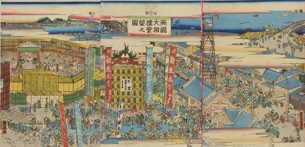 6/1より「江戸の相撲と力士たち」展】歌川国郷が描いた、両国回向院で