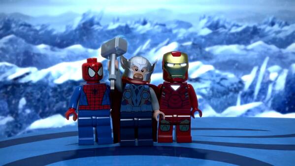 _LegoSpiderMan's tweet photo. Me with Thor and Iron Man http://t.co/bofAnPs3Jg