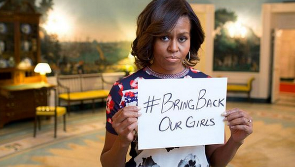 MAKERSwomen's tweet photo. Michelle Obama has joined the #BringBackOurGirls campaign: http://t.co/vZVRVpD4UK http://t.co/19xGf7bBMI