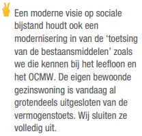 #NVA-verkiezingsprogramma, P8: eigen huis is vrijgesteld v/d middelentoets voor wie op bijstand zou terugvallen #vk14
