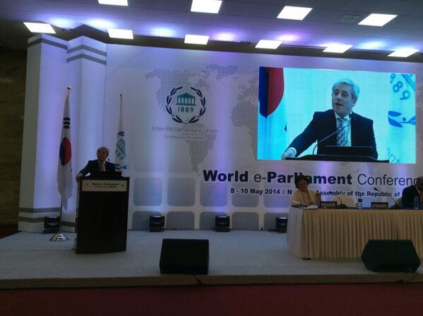 Andy_IPU's tweet image. UK Speaker John Bercow speaking on digital democracy at #wepc2014