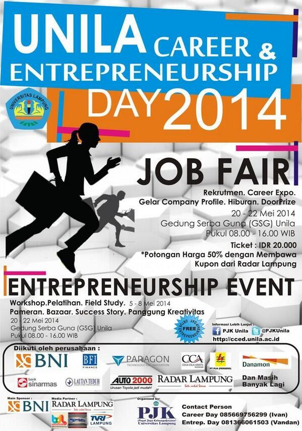 bagi taman2 pencari kerja, mari bergabung dalam kegiatan @PJKUnila