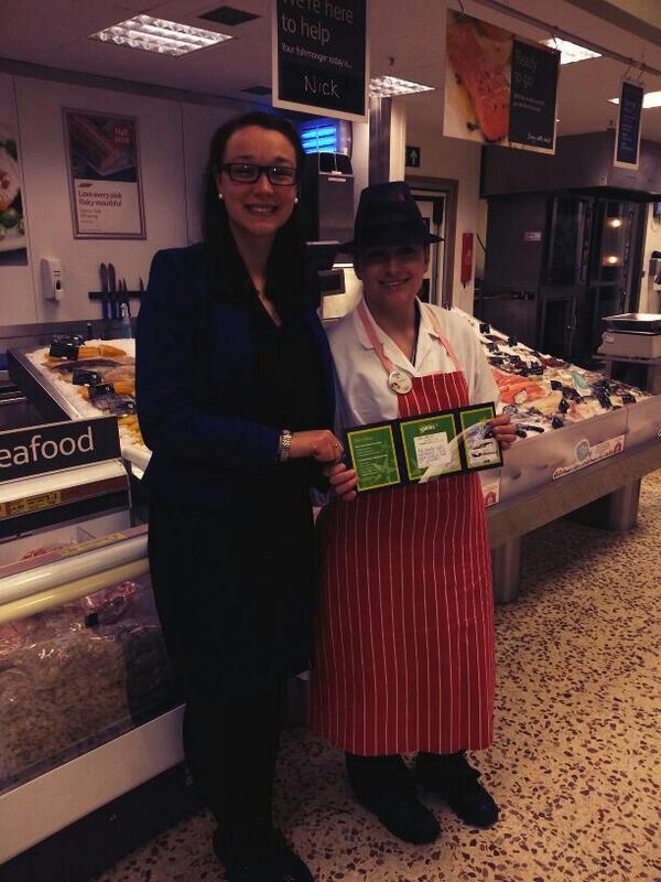 MiltonCheckouts's tweet photo. @J_L_MacC &amp; @HCranwell celebrating the rise of our fish counter - Top of #Group17 league for week 10! #SuperService17 http://t.co/eeeIGVg4mD