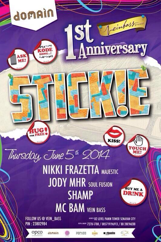 STICK!E's BACK in conjunction w/ our 1st anniversary <a href="/JODYMHR/">Jody Muharrezky</a> <a href="/nikki_fz/">Nikki Frazetta</a> <a href="/DjShamP/">Samuel Hendra</a> <a href="/MCBAM_/">BAM</a> gon' lead ur night! June 5th