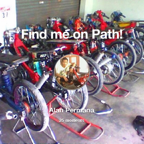 alanbcker's tweet photo. I've shared 25 memories with my friends on #Path - see them now at http://t.co/uub6pEIoui! #thepersonalnetwork http://t.co/RoiwW67npi